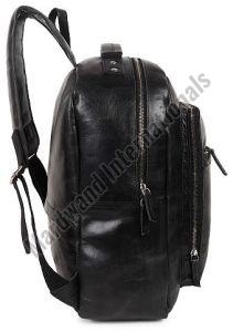 Handicraft Black Leather Backpack Bag