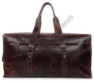 Brown Handcrafted Premium Buckle Leather Duffle Bag