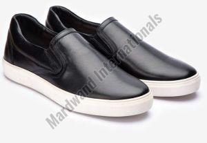 Mens Black Handcrafted Leather Sneakers