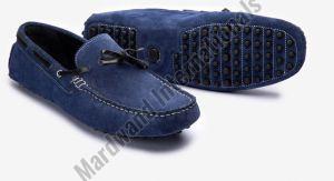 Blue Handcrafted Premium Leather Loafer Shoes