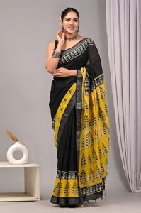 Dola Silk Ajrakh Printed Saree