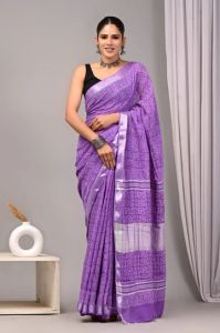 Dola Silk Ajrakh Printed Saree
