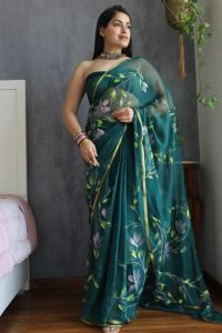 Party Wear Chiffon Zari Border Saree