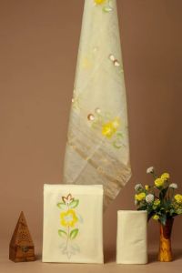 Organza Dupatta Cotton Unstitched Suit