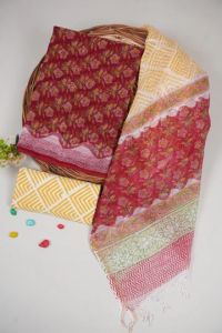 Traditional Full Kota Doria Unstitched Suit