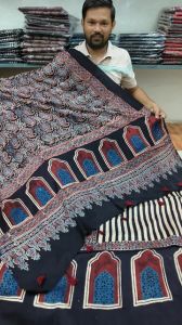 Vanaspati Ajrakh Hand Block Printed Unstitched Suit