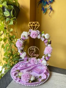 Engagement Ring Platter With Voilet Lavender Decoration