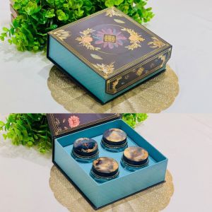 Square Blue 4 Jar Gift Hamper