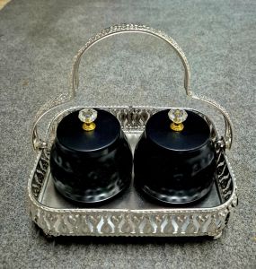 Metal Jar Tray Set