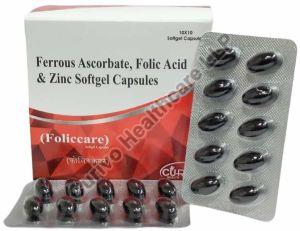Ferrous Ascorbate &AMP; Folic Acid Softgel Capsule