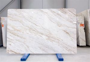 Glossy Beige Brazilian Linear Marble Slab