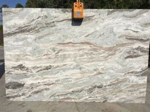 Glossy Beige Wave Marble Slab