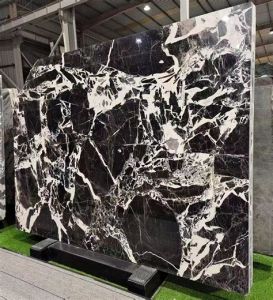 Glossy Black Indian Marble Slab