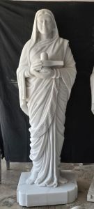 Hand Carved White Marble Realistic Human Statue