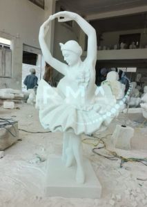 White Marble Dancing Lady Statue