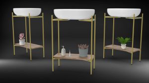 Golden Mild Steel Vanity Stand