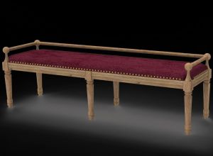 Rectangle Wood Designer Bench with Cushion