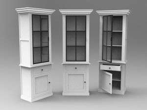 Single Door White Wooden Book Case