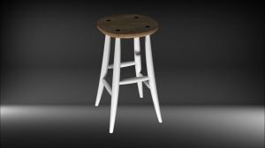 Solid Round Wooden Bar Stool