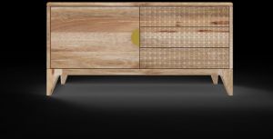 Solid Wooden 3 Drawer TV Cabinet