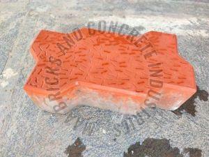 60mm Orange Concrete Zig Zag Paver Blocks