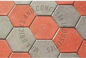 60mm Orange Concrete Hexagonal Paver Block