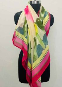 Cotton Silk Square Vintage Style Scarf