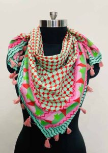 Cotton Square Elegant Style Scarf