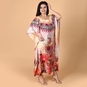Floral Print Rayon Ladies Kaftan