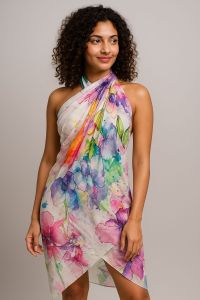 Silk Modal Ladies Leaf Design Sarong