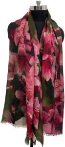 Wool Digital Printed Floral Scarves