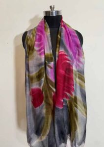 Wool Hand Printed Modern Art Scarve