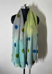 Wool Silk Hand Printed Fashion Stole