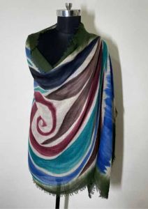 Wool Silk Hand Printed Vintage Scarves