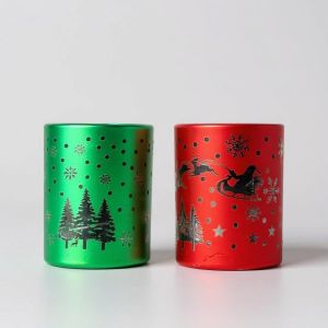 180ml Red and Green Christmas Candle Glass Jar