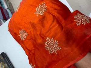 Embroidered Fendi Silk Fabric