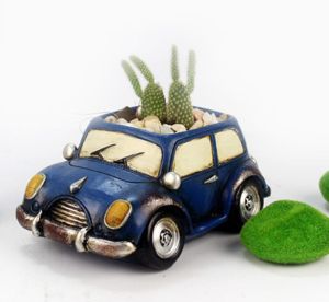 Blue Car Resin Flower Pots