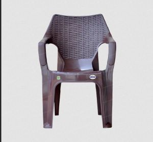 Chocolate Brown Plastic Armrest Chair