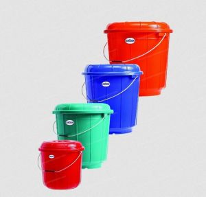Plastic Bucket With Steel Handle