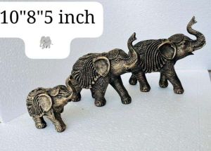 10 Inch Antique Brass Elephant Statue