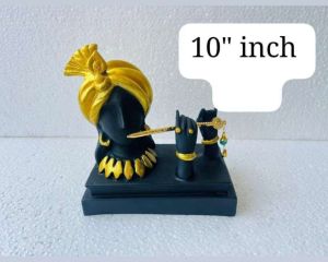 10 Inch Black Lord Krishna Face Statue