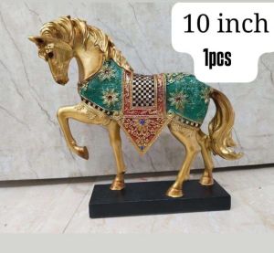 10 Inch Golden Horse Statue