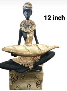 12 Inch Polyresin Black Nigro Decorative Statue