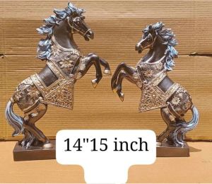 15 Inch Running Horse Statue