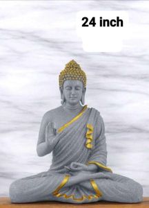 24 Inch Grey Meditative Buddha Statue
