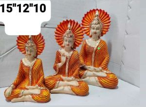 3 Meditative Gautam Buddha Statue Set