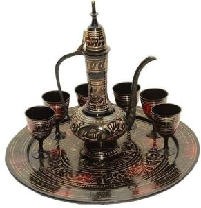 Antique Brass Wine Glass Set