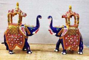 Decorative Handmade Meenakari Elephant Statue