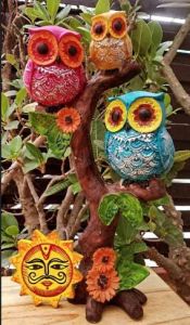 Decorative Tree Branch Sitting Owl Figurine