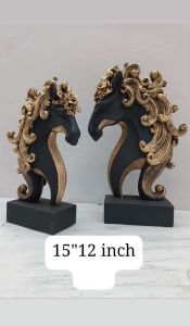 Golden Hair Black Horse Statue